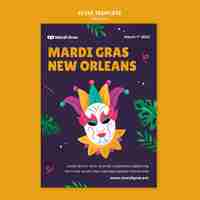 PSD gratuito volantino del festival di new orleans del martedì grasso