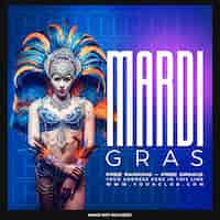 Free PSD mardi gras social media posts template