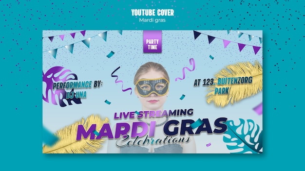 Free PSD mardi gras template design