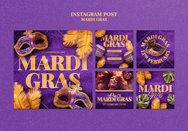 Free PSD mardi gras template design