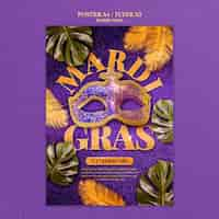 Free PSD mardi gras template design