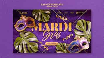 Free PSD mardi gras template design