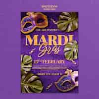 Free PSD mardi gras template design