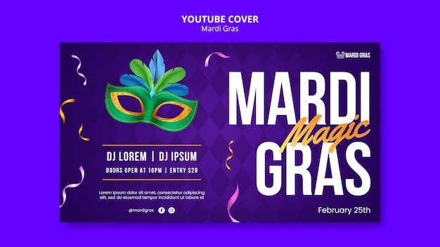 PSD gratuito disegno del modello di mardi gras