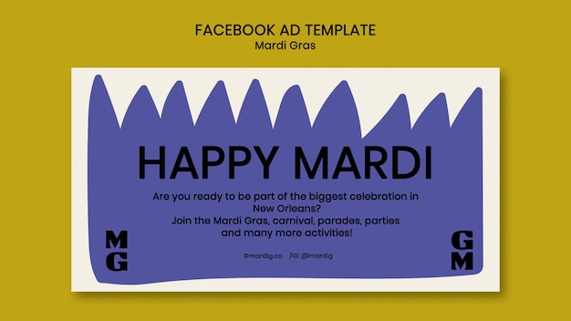 Free PSD mardi gras template design