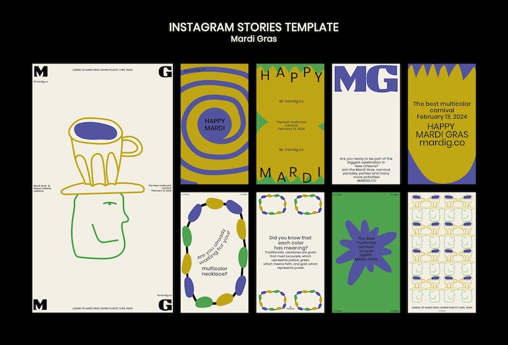 Free PSD mardi gras template design