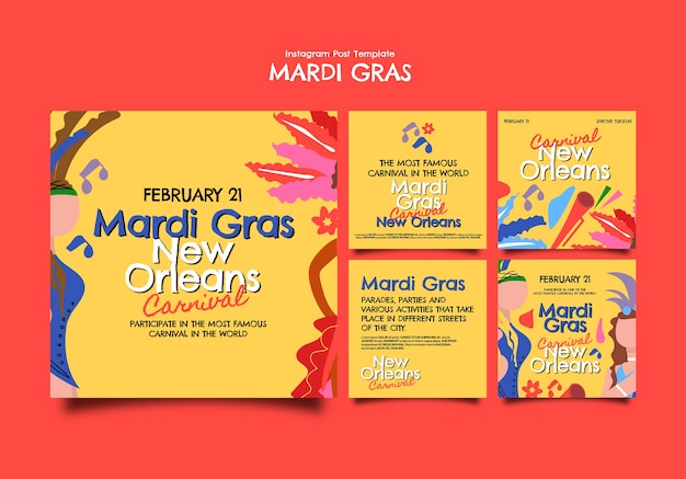 Free PSD mardi gras  template design