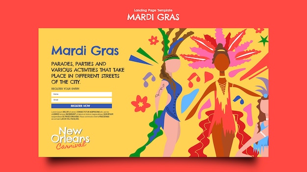 PSD gratuito disegno del modello di mardi gras