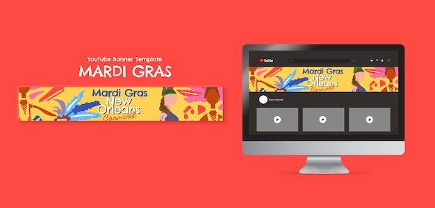 PSD gratuito disegno del modello di mardi gras