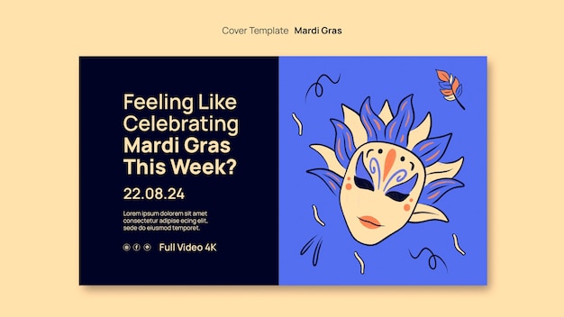 無料PSD マーディ・グラのテンプレートデザイン