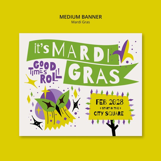 mardi grass template design