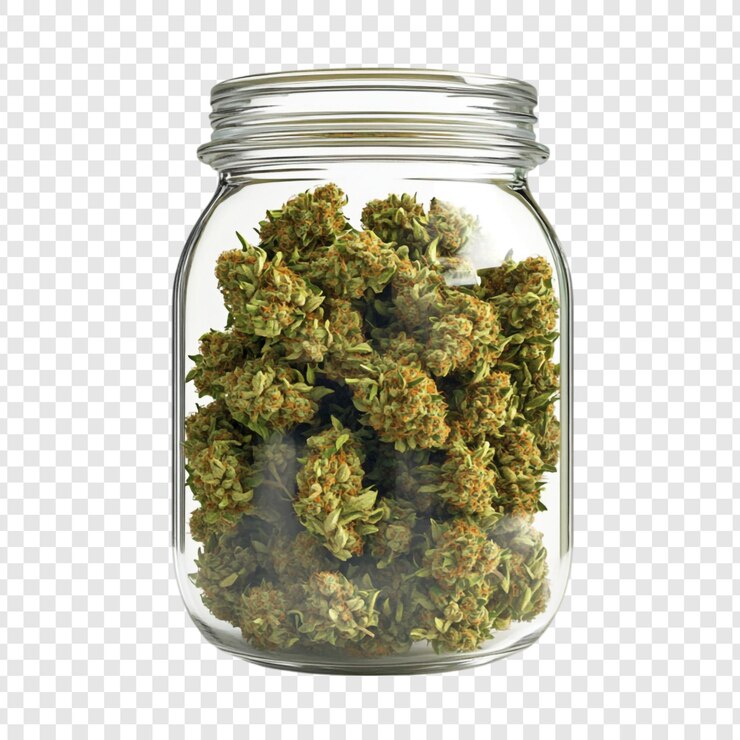 Free PSD marijuana buds in a glass jar highquality cannabis