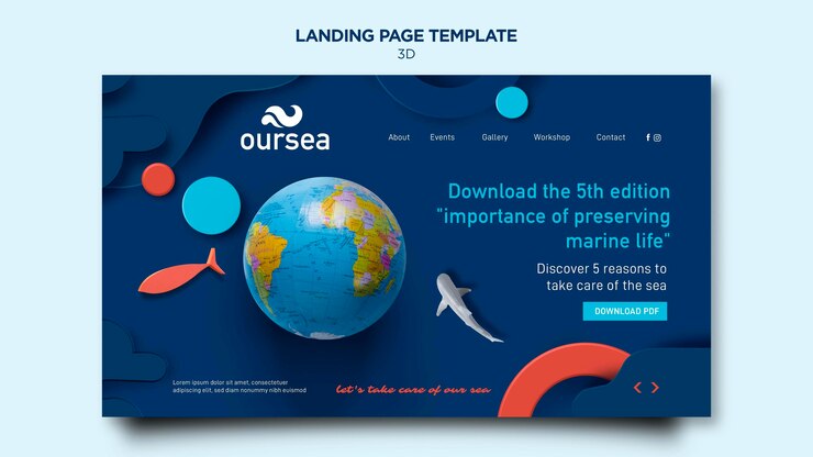 Free PSD marine environment workshop landing page
