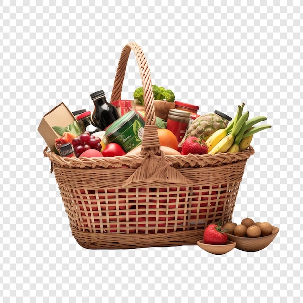 Market basket isolated on transparent background