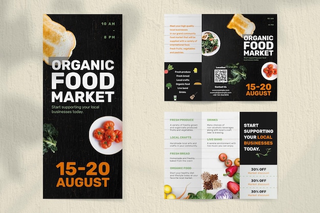 Market trifold brochure template PSD – Free download