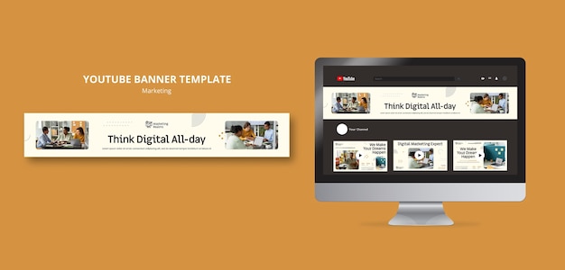 marketing and advertising business youtube banner template