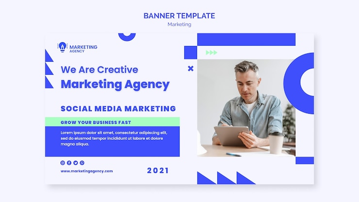 Free PSD marketing agency banner template