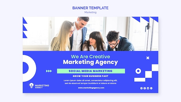 Free PSD marketing agency banner template