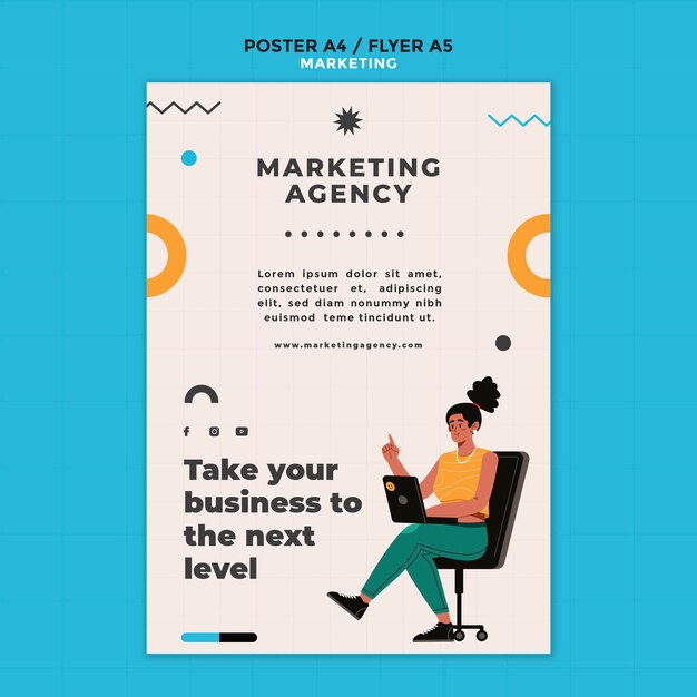 Marketing agency flyer template