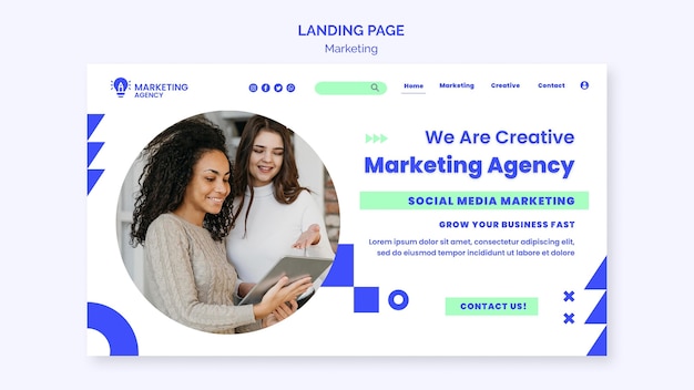 Free PSD marketing agency landing page