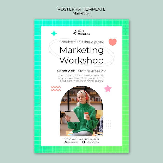 Free PSD marketing agency poster template