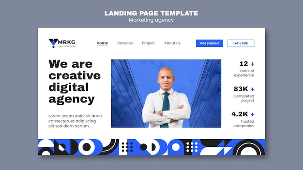 Free PSD marketing agency template design