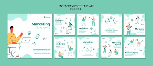 無料PSD マーケティングおよび広告事業のinstagram投稿コレクション