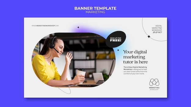 Free PSD marketing banner template design