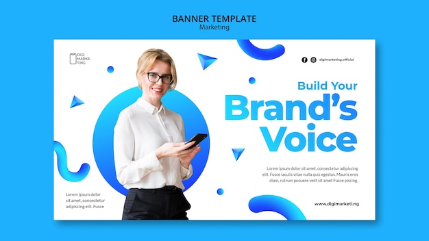 Free PSD marketing banner template design