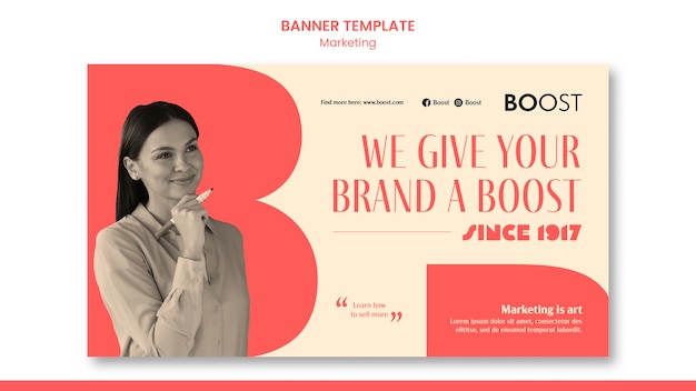 Free PSD marketing banner template design