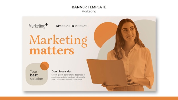 Marketing banner template with photo