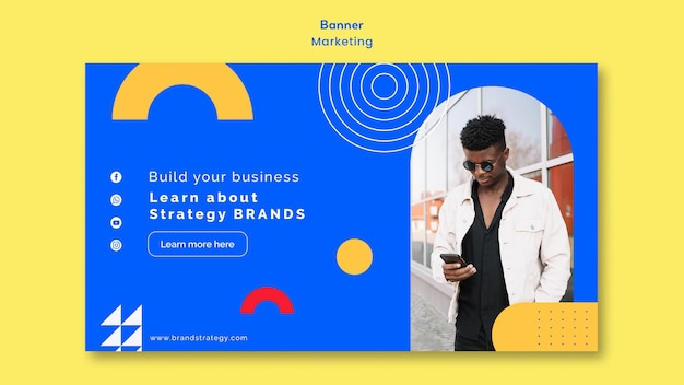 PSD gratuito modello di banner di marketing