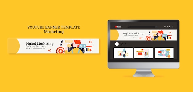 Marketing business company youtube banner template