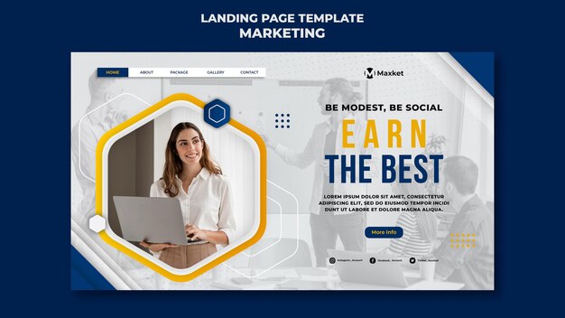 マーケティング ビジネスのランディング ページ テンプレート