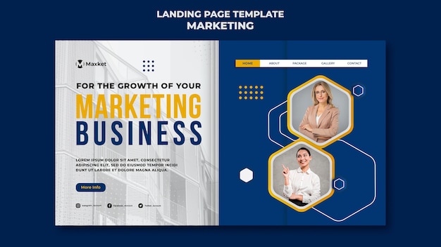 Free PSD marketing business landing page template