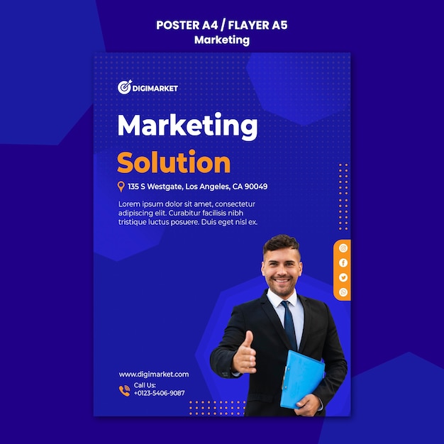 PSD gratuito modello di poster di attività di marketing