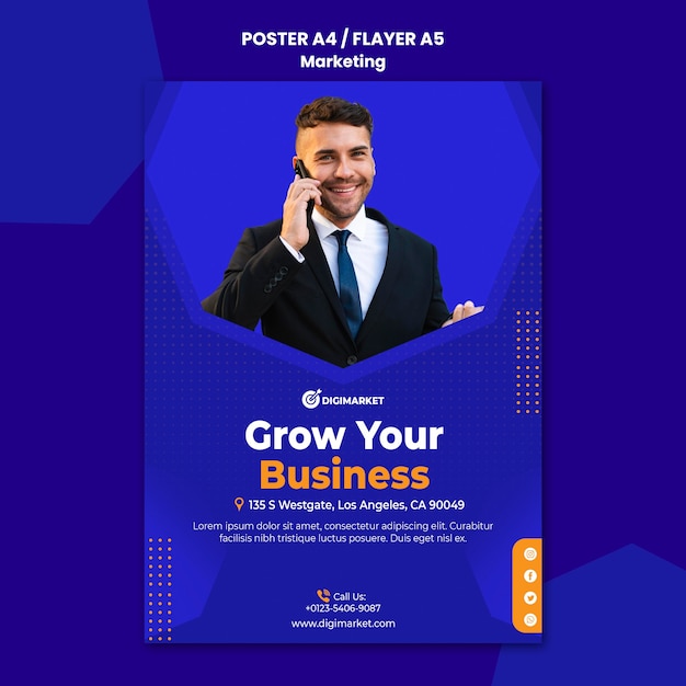 Free PSD marketing business poster template