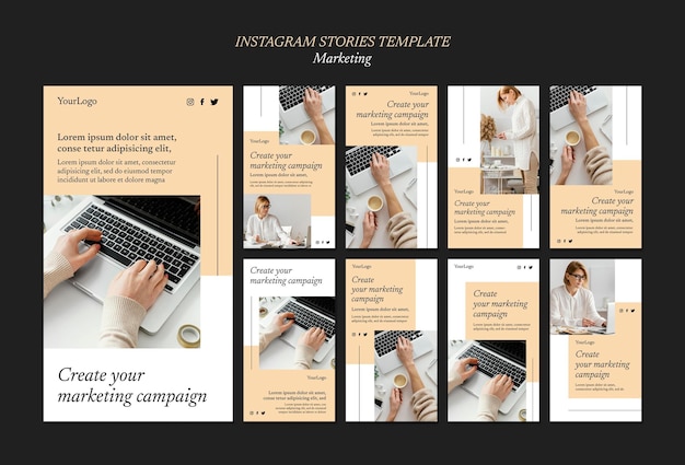PSD gratuito storie sui social media delle campagne di marketing