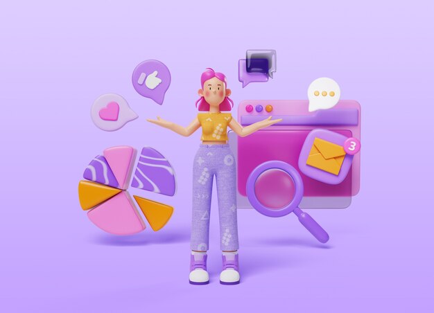 Marketing character composition rendering