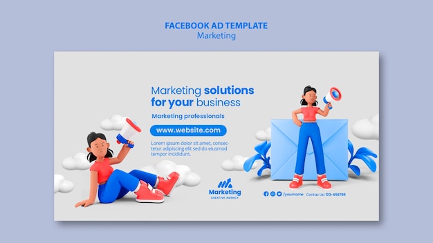 Free PSD marketing concept facebook template