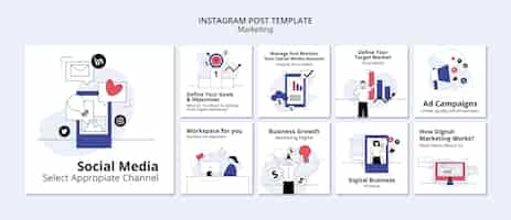 無料PSD マーケティングコンセプトのinstagram投稿
