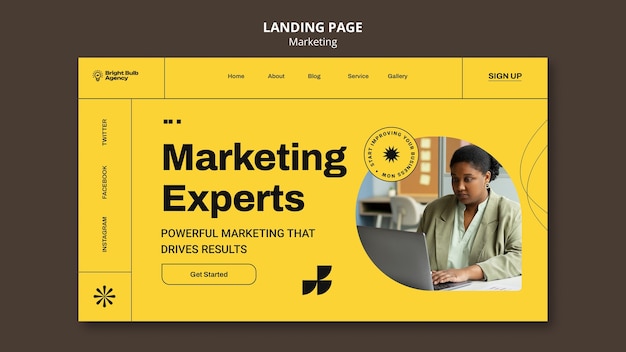 Free PSD marketing concept landing page template