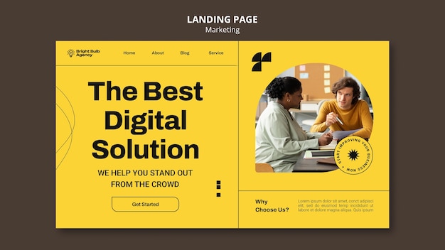 Marketing concept landing page