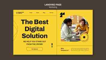 Free PSD marketing concept landing page