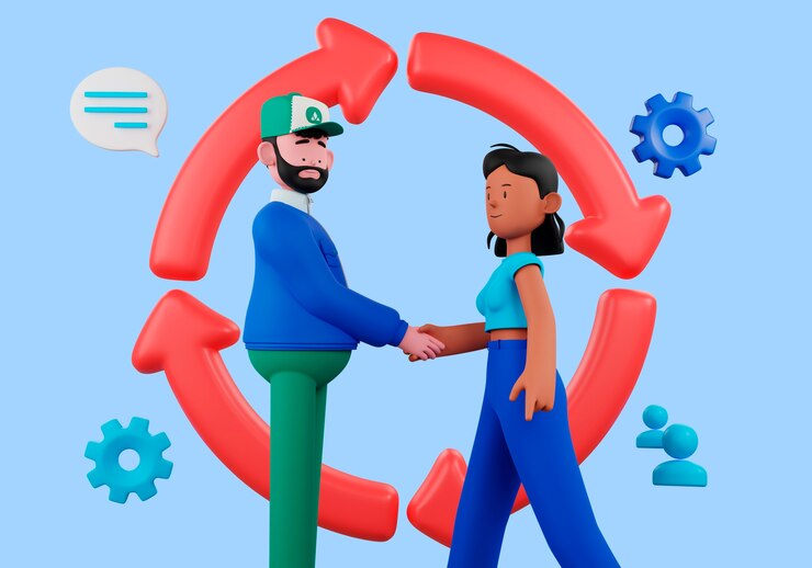मुफ़्त PSD marketing concept with people shaking hands