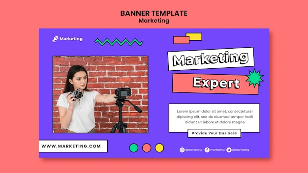 PSD gratuito modello di banner esperto di marketing