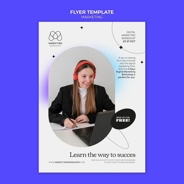 Free PSD marketing flyer template design