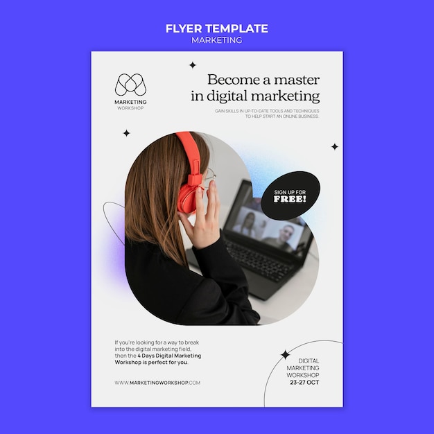 Free PSD marketing flyer template design