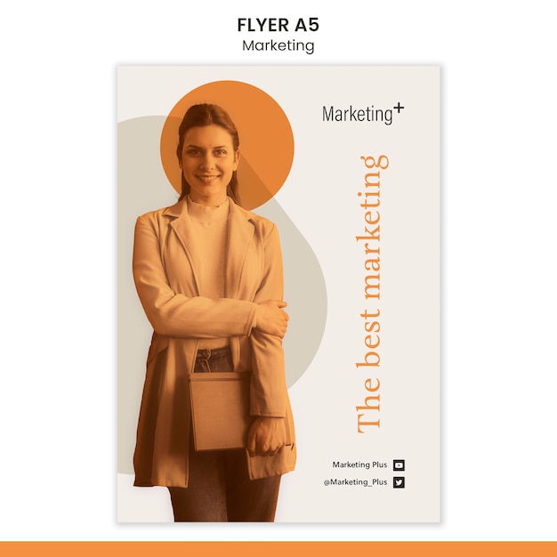 Marketing flyer template with photo