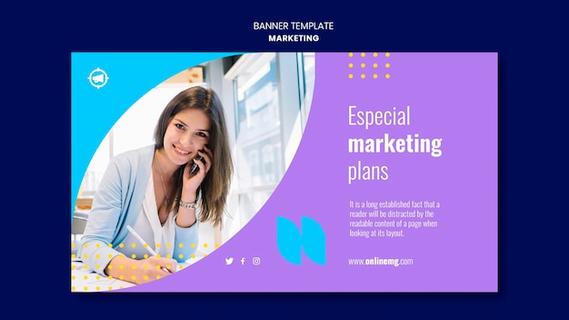 PSD gratuito modello di banner orizzontale di marketing